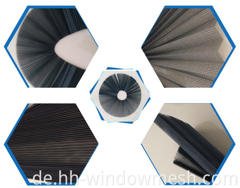 Plisse Window Mesh Polyester gefaltetem Insektenbildschirm für abziehbare Fenstertüren